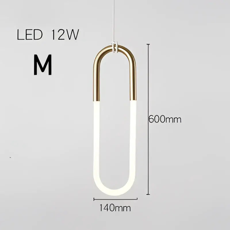 Modern gold & white pendant lights living room curved hanging lamp