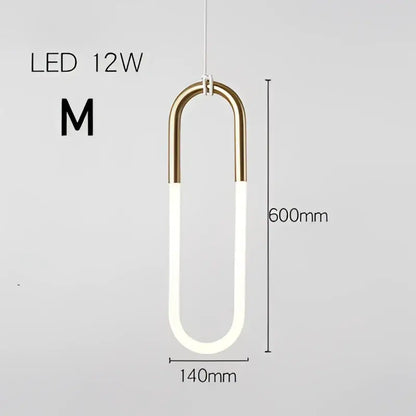 Modern gold & white pendant lights living room curved hanging lamp