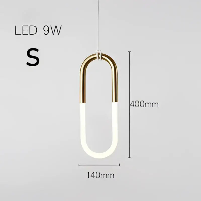 Modern gold & white pendant lights living room curved hanging lamp