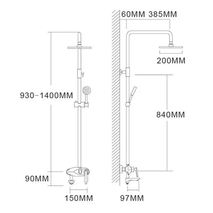 Modern gold & white shower head faucet set bathroom system