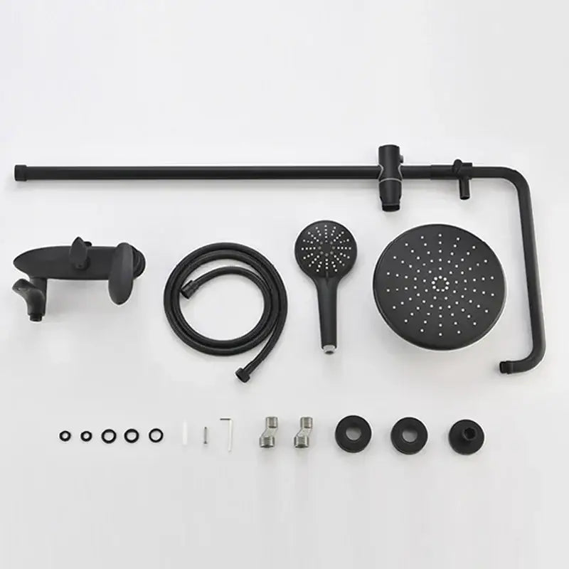Modern gold & white shower head faucet set bathroom system