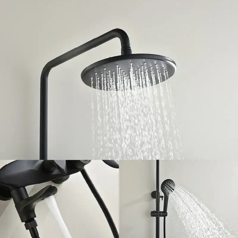Modern gold & white shower head faucet set bathroom system