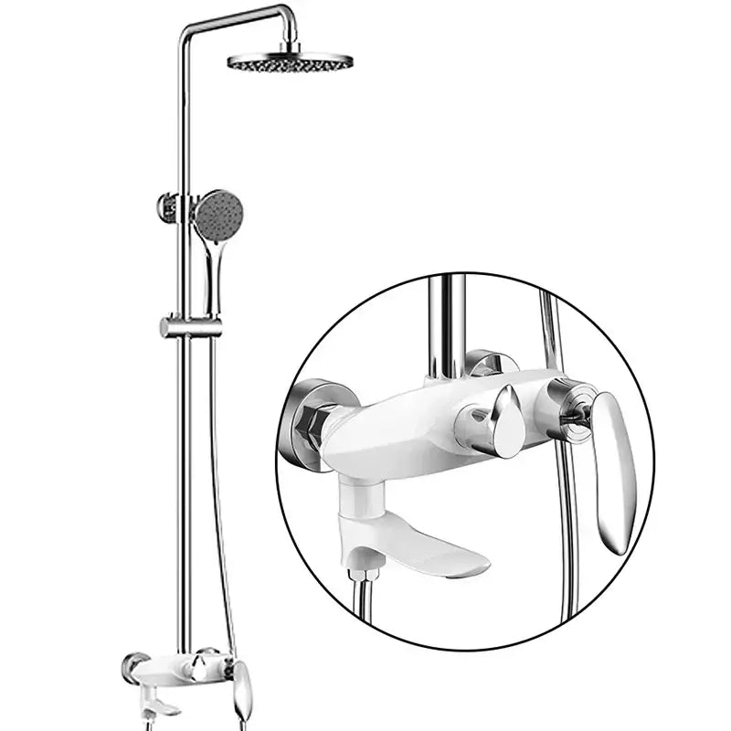Modern gold & white shower head faucet set bathroom system