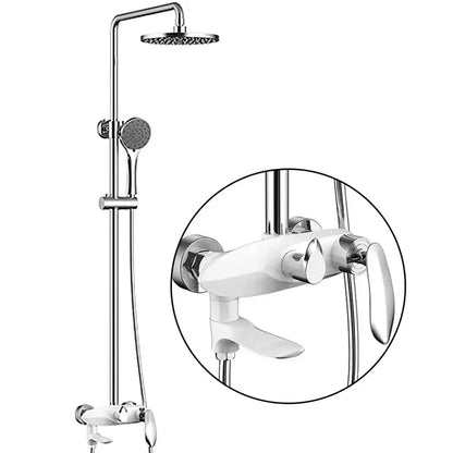 Modern gold & white shower head faucet set bathroom system