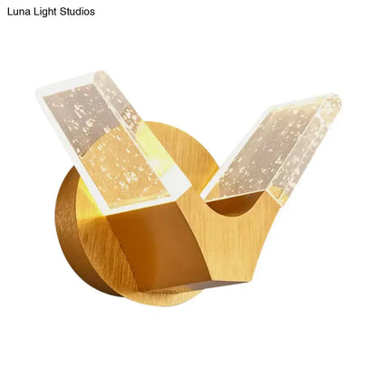 Modern gold wings acrylic wall light fixture for bedroom