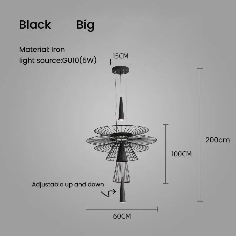 Modern gold wireframe gravity suspension lamp dining room chandelier