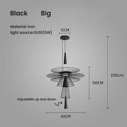 Modern gold wireframe gravity suspension lamp dining room chandelier
