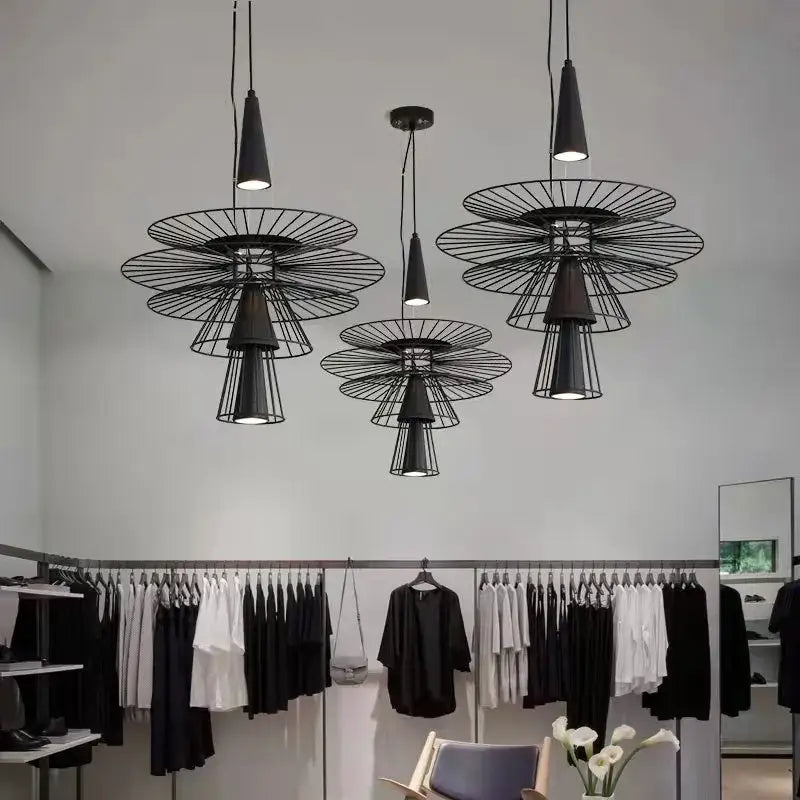 Modern gold wireframe gravity suspension lamp dining room chandelier