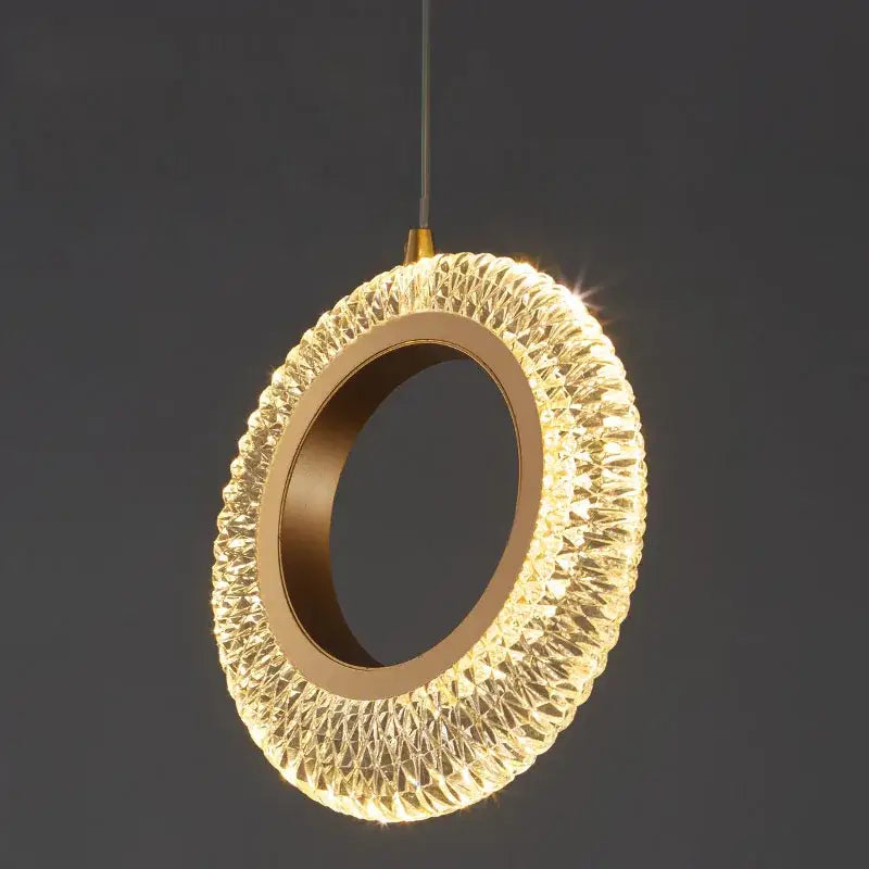 Modern gold woven crystal led chandelier kitchen pendant light