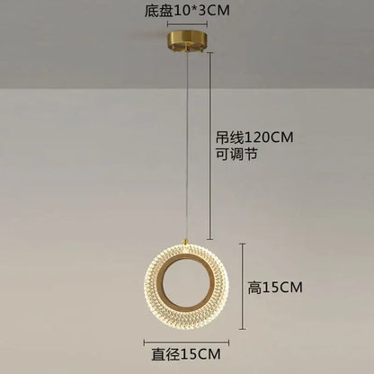Modern gold woven crystal led chandelier kitchen pendant light