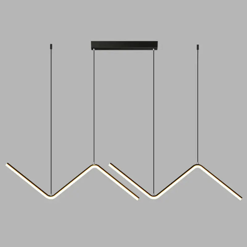Modern gold zigzag pendant lighting fixture for dining room