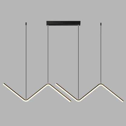 Modern gold zigzag pendant lighting fixture for dining room