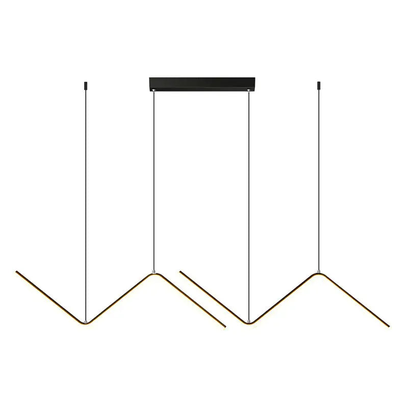 Modern gold zigzag pendant lighting fixture for dining room