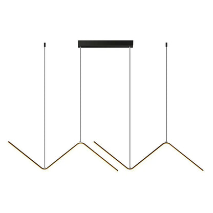 Modern gold zigzag pendant lighting fixture for dining room