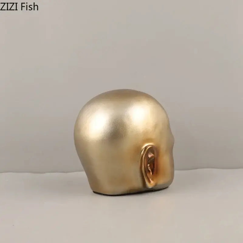 Modern golden abstract resin sculpture office desk decor