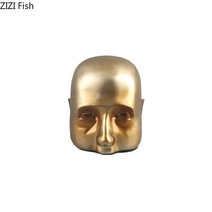 Modern golden abstract resin sculpture office desk decor