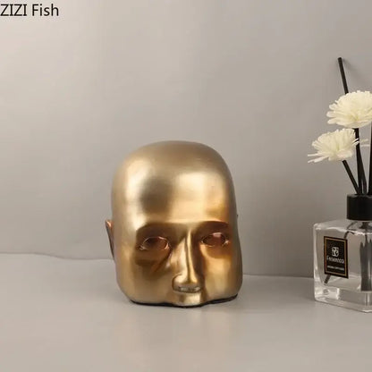Modern golden abstract resin sculpture office desk decor