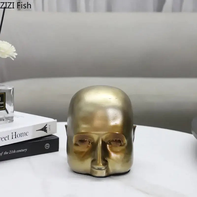 Modern golden abstract resin sculpture office desk decor