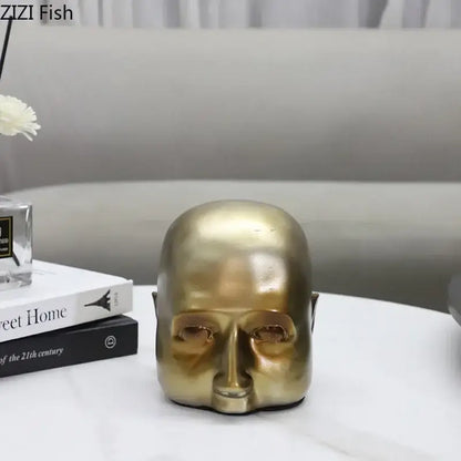 Modern golden abstract resin sculpture office desk decor
