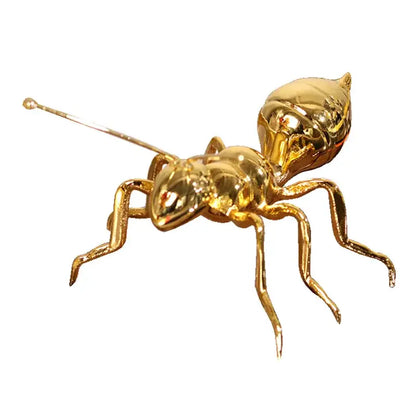 Modern golden ant metal sculpture living room ornament