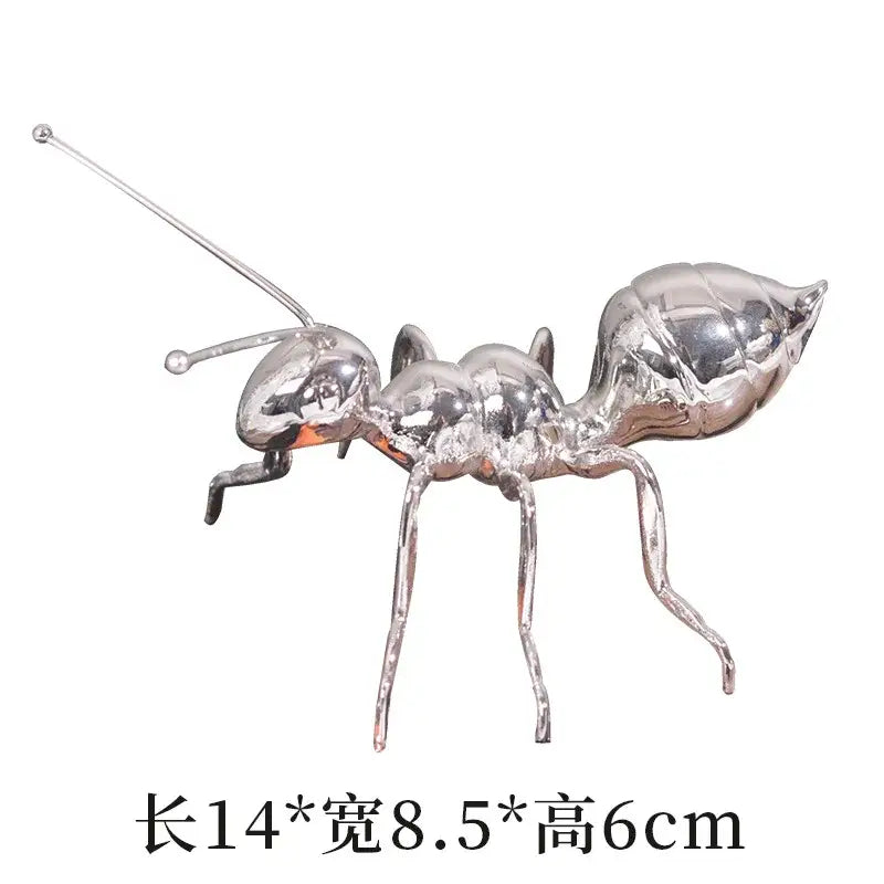 Modern golden ant metal sculpture living room ornament