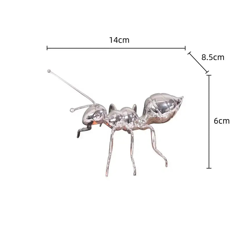 Modern golden ant metal sculpture living room ornament