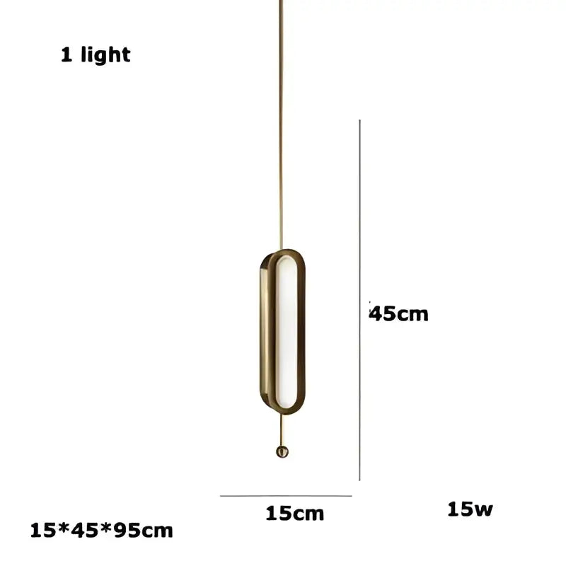 Modern golden art deco iron chandelier dining room pendant light