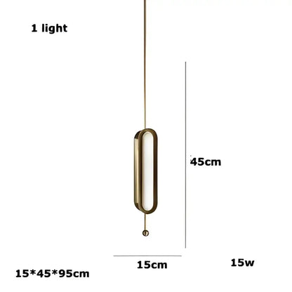 Modern golden art deco iron chandelier dining room pendant light