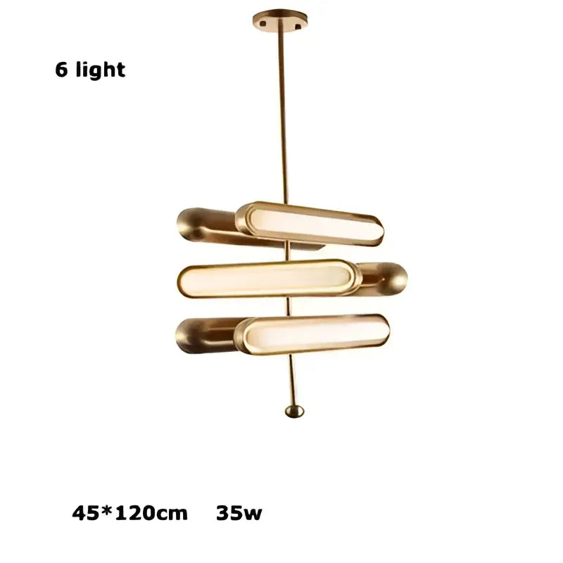 Modern golden art deco iron chandelier dining room pendant light