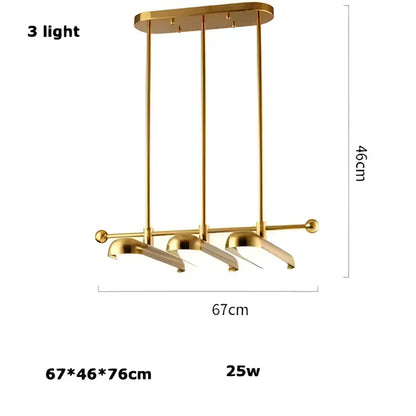 Modern golden art deco iron chandelier dining room pendant light