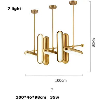 Modern golden art deco iron chandelier dining room pendant light