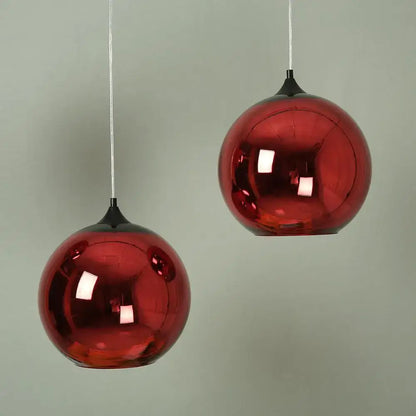 Modern golden ball glass pendant light kitchen reflective trio