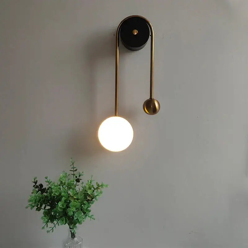 Modern golden ball led wall lamp gold & white bedroom sconce
