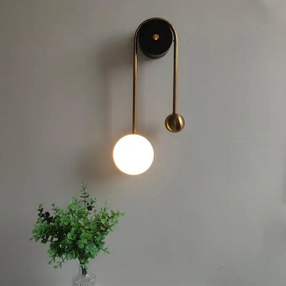 Modern golden ball led wall lamp gold & white bedroom sconce