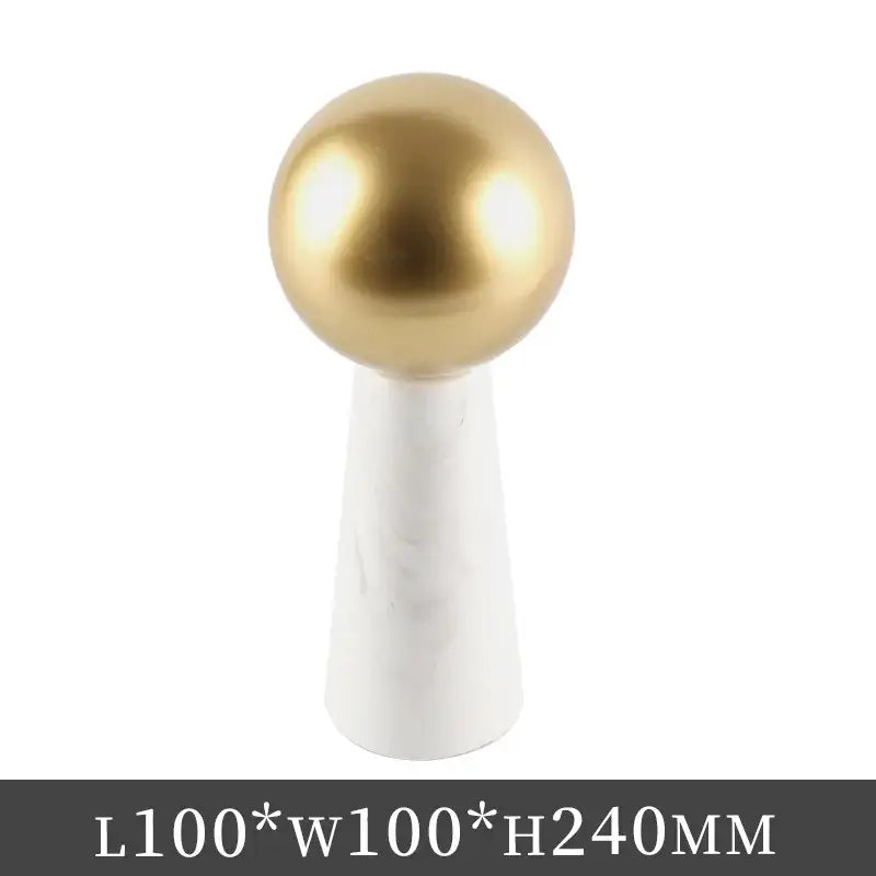 Modern golden ball marble cone – living room spherical ornament