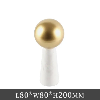Modern golden ball marble cone – living room spherical ornament