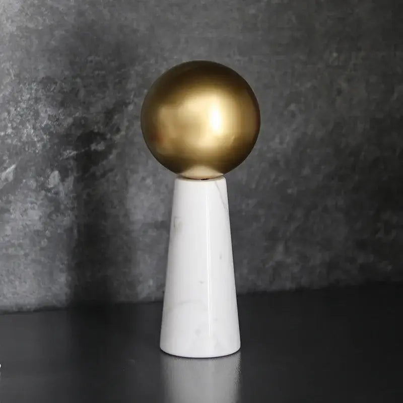 Modern golden ball marble cone – living room spherical ornament