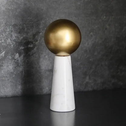 Modern golden ball marble cone – living room spherical ornament