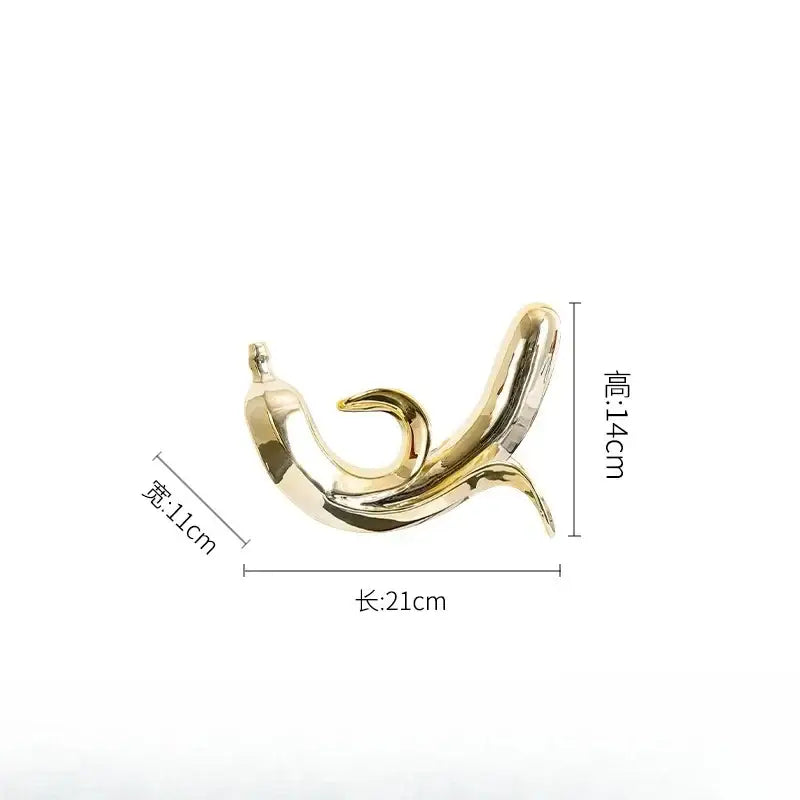 Modern golden banana figurine living room decorative sculpture