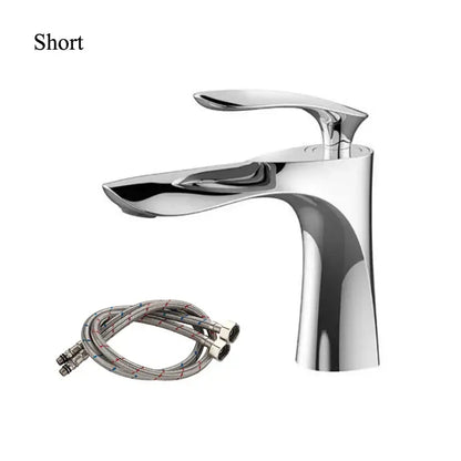 Modern golden bathroom faucet curved single handle basin tapware