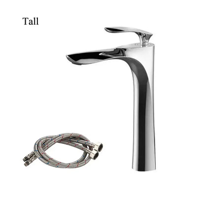 Modern golden bathroom faucet curved single handle basin tapware
