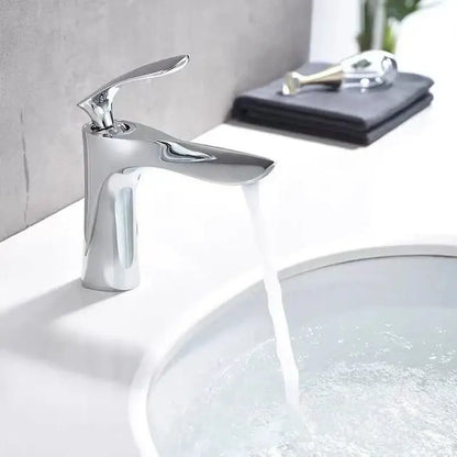 Modern golden bathroom faucet curved single handle basin tapware