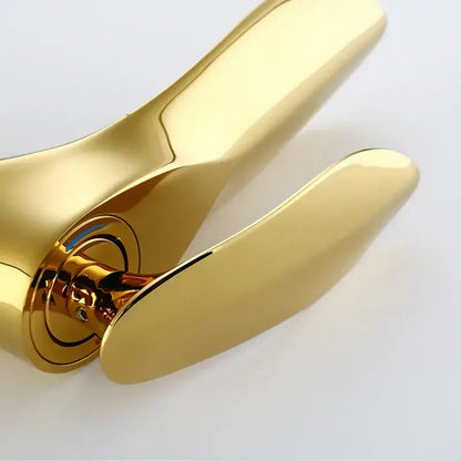 Modern golden bathroom faucet curved single handle basin tapware