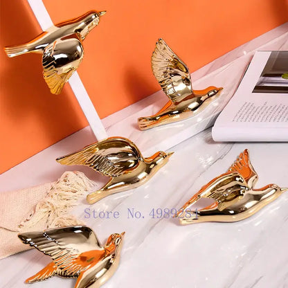 Modern golden bird wall hanging living room decor