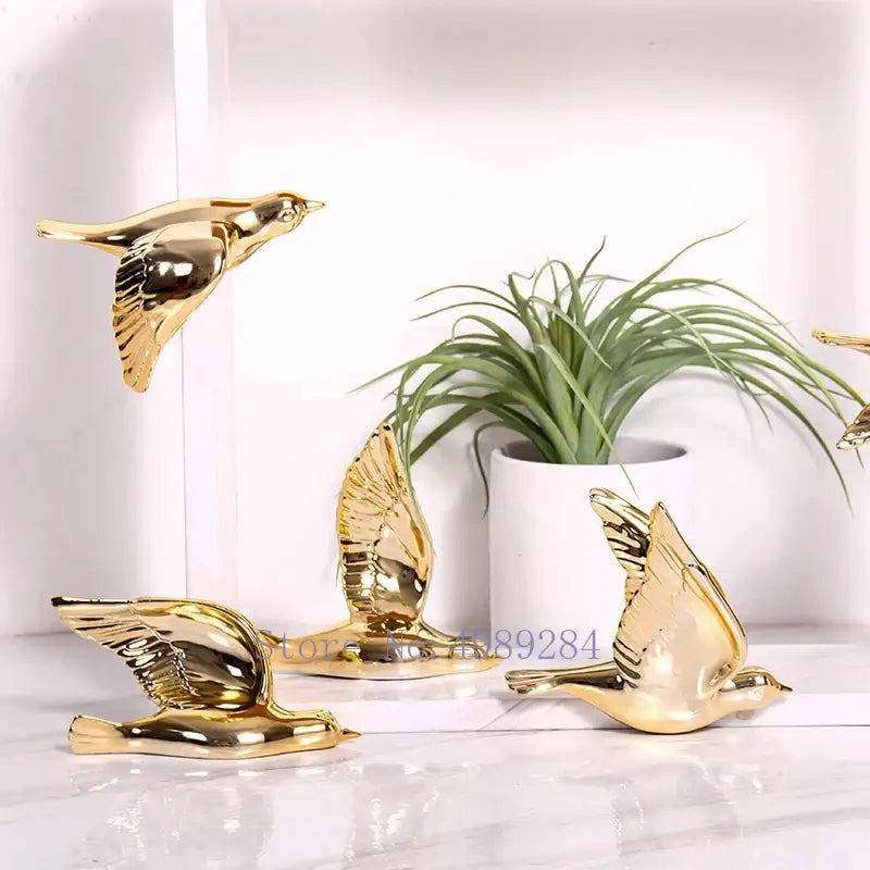 Modern golden bird wall hanging living room decor