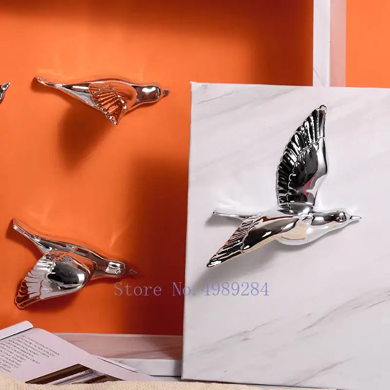 Modern golden bird wall hanging living room decor