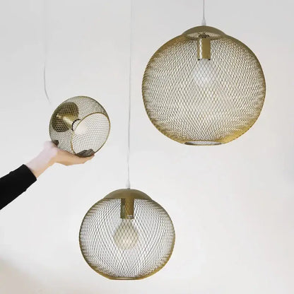 Modern golden birdcage led pendant light for kitchens