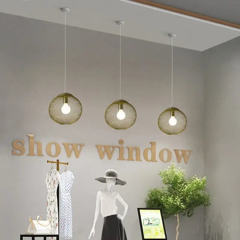 Modern golden birdcage led pendant light for kitchens