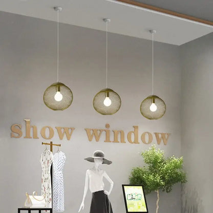 Modern golden birdcage led pendant light for kitchens