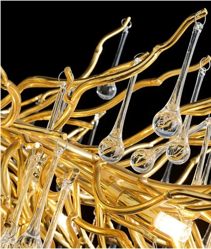 Modern golden branch crystal chandelier living room luxury lighting